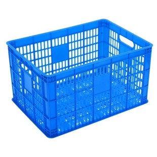 海斯迪克HKCC18加厚蓝色塑料筐快y递物流框592筐外600 350mm 420