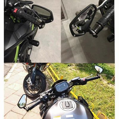 适用凯旋765rs车把后视镜ER6N ZX6GR Z400反观镜摩托车折叠手把镜