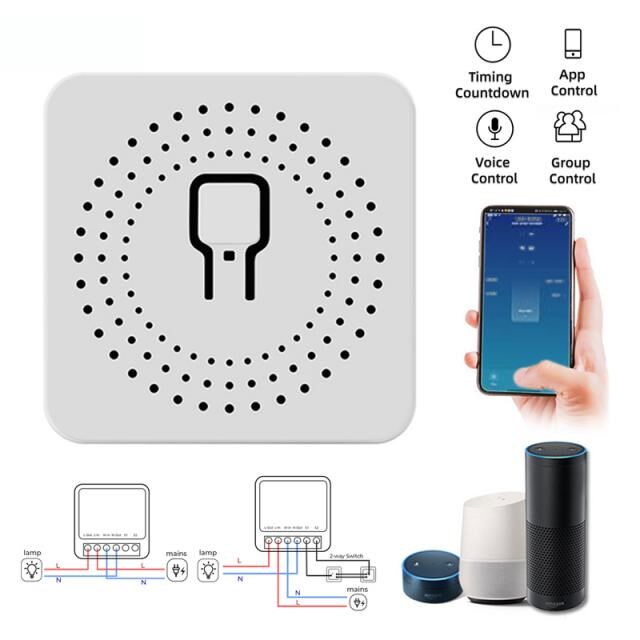 16/10A Tuya Mini Wifi Smart SwAitch 2 Way Control Timer Swit