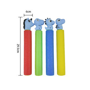 2025跨境热销新款儿童沙滩戏水抽拉式泡沫动物头水枪玩具亲子交流