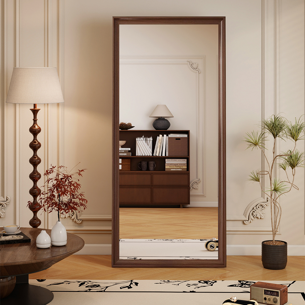 北欧风穿衣镜全身镜挂墙法式家用卧室落地镜服装店试衣镜复古镜子