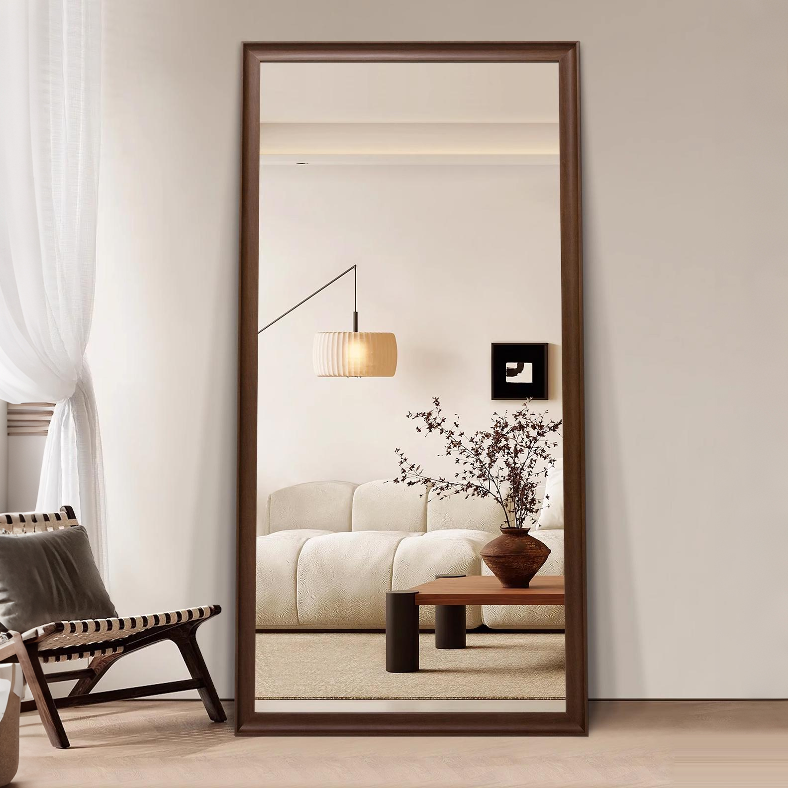 中古风穿衣镜全身镜挂墙法式家用卧室落地镜服装店试衣镜复古镜子