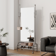 可移动全身镜客厅卧室家用落地镜网红带置物鞋架挂衣一体穿衣镜