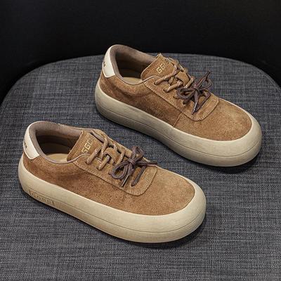 真皮加绒面包脏脏鞋女厚底2024年新款冬季软底星星大头休闲小白鞋