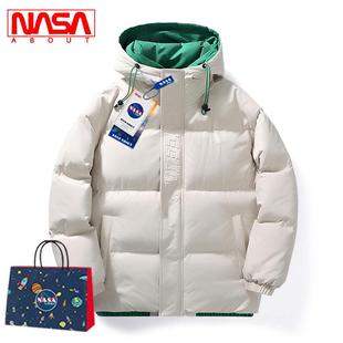 连帽外套男宽松情侣棉衣加厚保暖羽绒棉服 新款 NASA ABOUT2024冬季