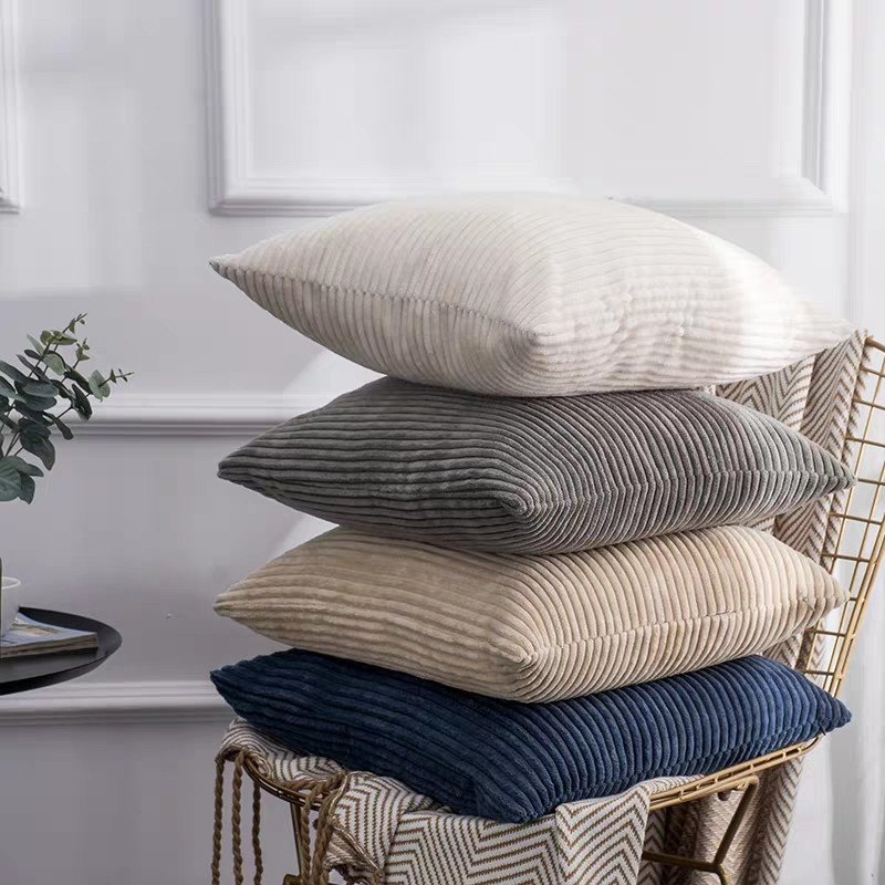 2024秋冬新款灯芯绒抱枕 ins风亚马逊家居用品客厅沙发靠垫