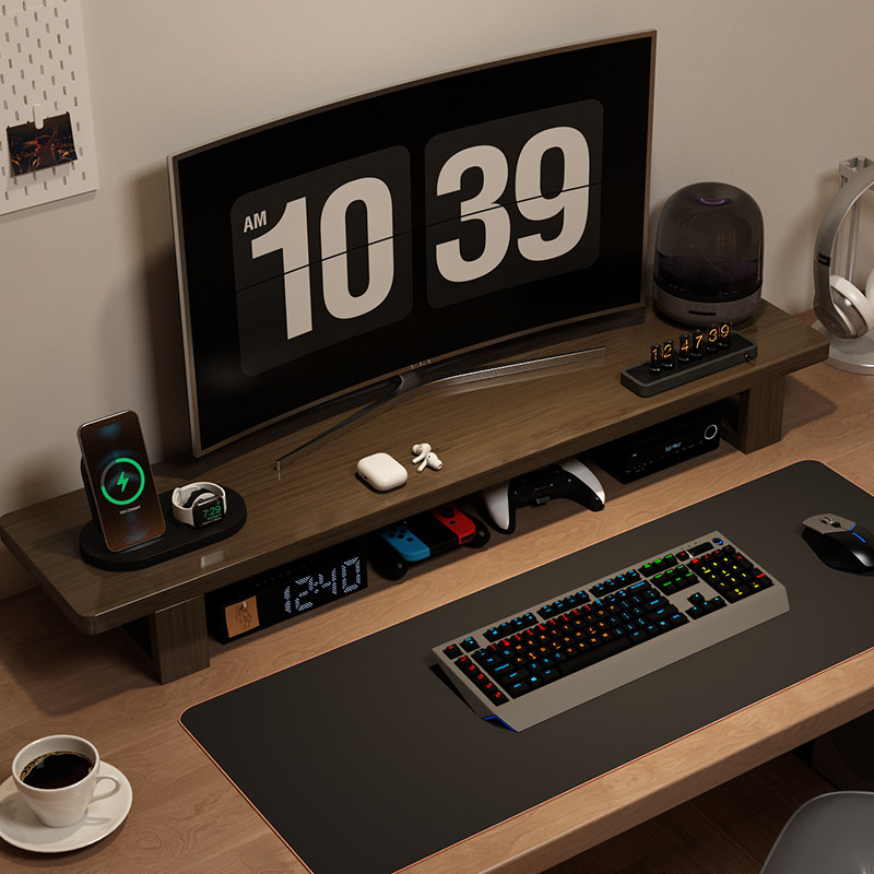 台式电脑增高架显示器托架垫高底座桌面实木收纳层架子办公桌置物,住宅家具,搁板/置物架/家用陈列架,淘宝优惠券,粉丝福利购,淘宝优惠卷