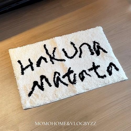 浴室地垫家用进门入户门垫防滑垫玄关卧室地毯加厚簇绒简约高级感