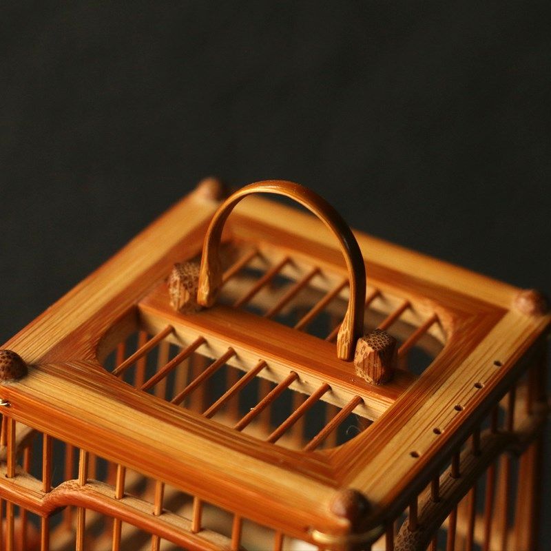 精品名家徽派李永攀纯手工精工制作小蝈蝈笼竹制方形扎嘴蛐蛐笼子,特色手工艺,竹编/竹雕,淘宝优惠券,粉丝福利购,淘宝优惠卷