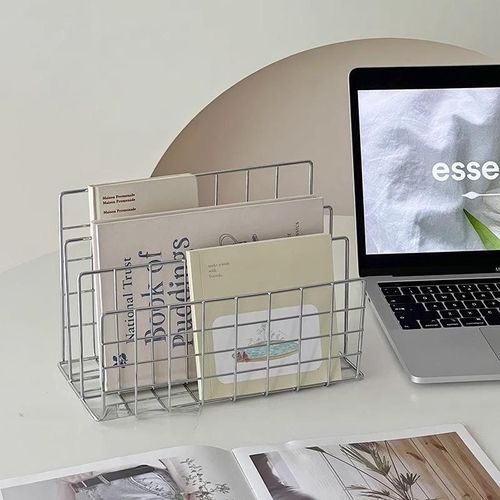 ins简约铁艺桌面置物架桌上金属整理架书立架书桌多功能收纳架JY