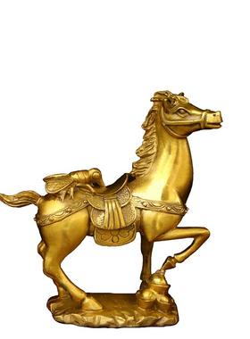 纯铜马上蝇马上赢黄铜摆件室内家用马踏元宝聚财纳福招财摆放用品