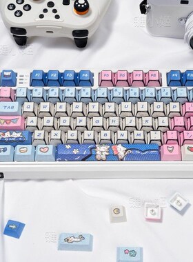 漫画风小猫键帽可爱女生适配wooting60迈从Ace68前行者X87狼蛛F98