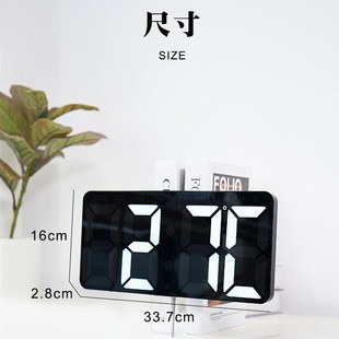 大数字时钟电子钟表时间显示充电客厅摆件电视柜桌面摆放台式闹钟