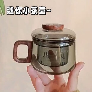迷你养生茶壶200ml茶壶一人用罐罐泡茶杯高硼硅玻璃茶水分离家用