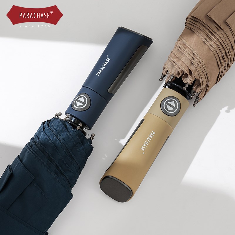 简约纯色商务1.k23米超大双人全自动折叠晴雨两用伞黑胶防晒伞男