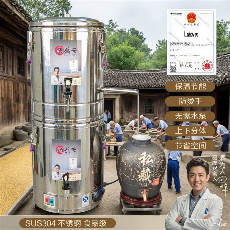 酿酒机家用全自动蒸酒器酿酒设备纯露机自酿白酒制酒机蒸馏器