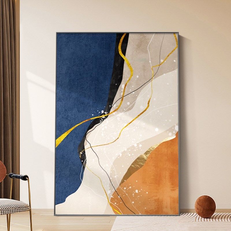 新款客厅沙发背景墙橙色装饰画简约抽象挂画现代轻奢肌理感落地画,家居饰品,现代装饰画,淘宝优惠券,粉丝福利购,淘宝优惠卷
