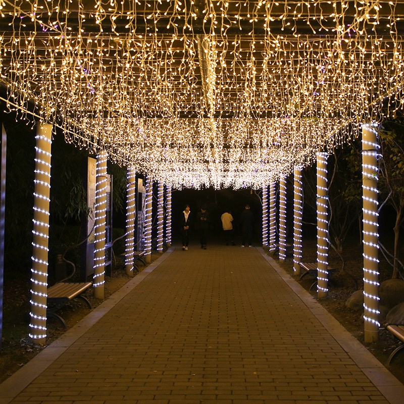led太阳能彩灯带七彩闪烁户外防水灯条庭院N阳台布置花园装饰灯串