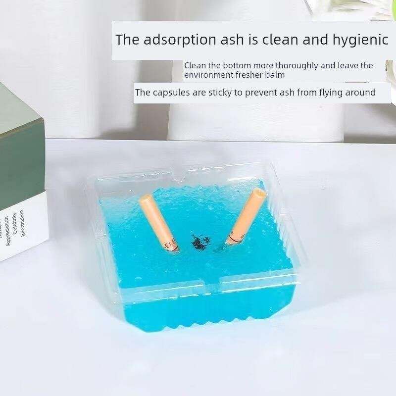 一次性烟灰缸水晶泥家用灭烟防飞灰熄烟客厅防风车内办公商用烟味