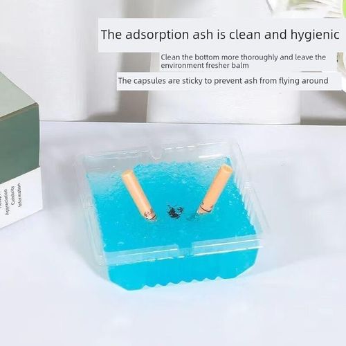 一次性烟灰缸水晶泥家用灭烟防飞灰熄烟客厅防风车内办公商用烟味