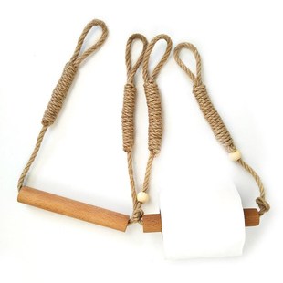 手工编织卷纸架卫生间免打孔厕所纸巾盒纸巾架厕纸架卫生纸麻绳