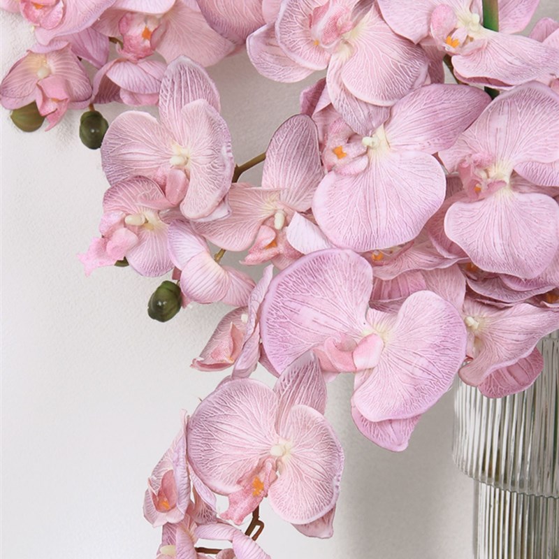 欧式仿真花 中式油画淡紫色蝴蝶兰花 家居客厅样板房.装饰花假花图片