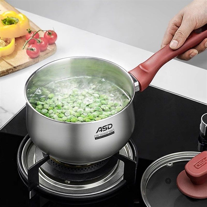 爱仕达316L不锈钢宝宝专用辅食锅无涂层奶锅家用婴儿煎煮一体蒸锅