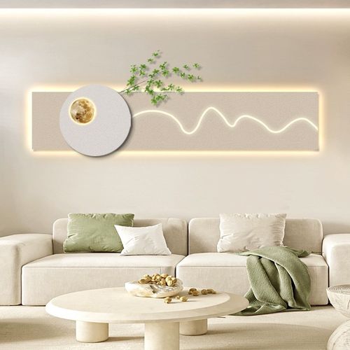奶油风轻奢客厅装饰画沙发背景墙挂画简约现代高级感立体餐厅壁画