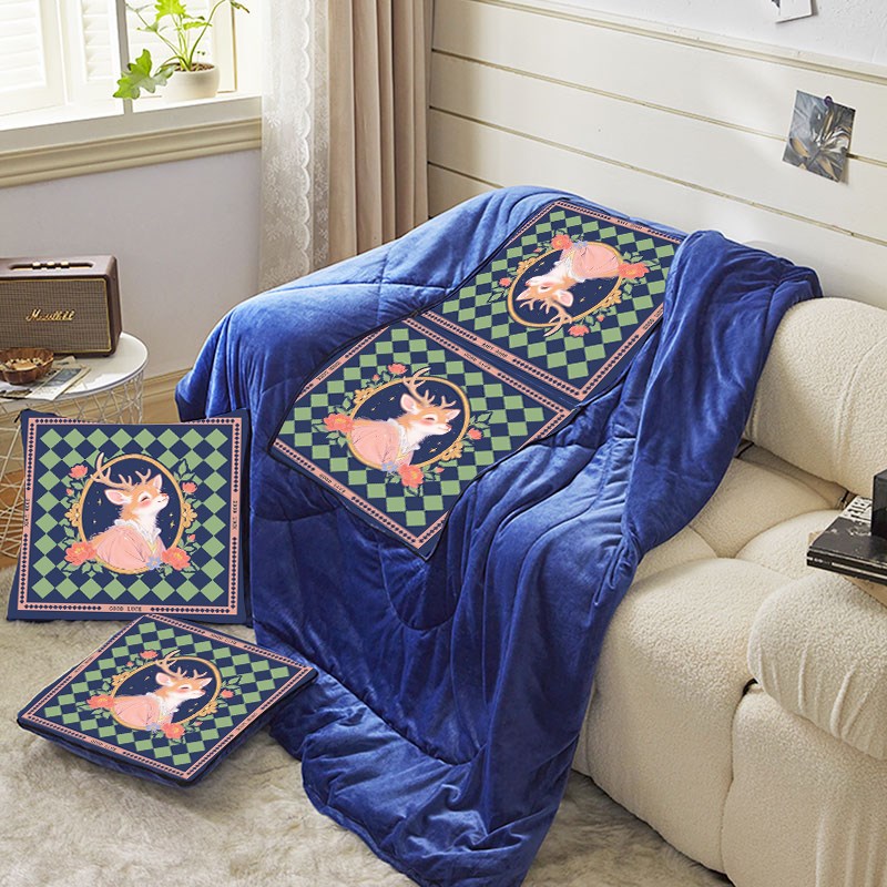 加厚保暖两用抱枕被子加厚办公室午睡枕头毯子二合Y一折叠可定制