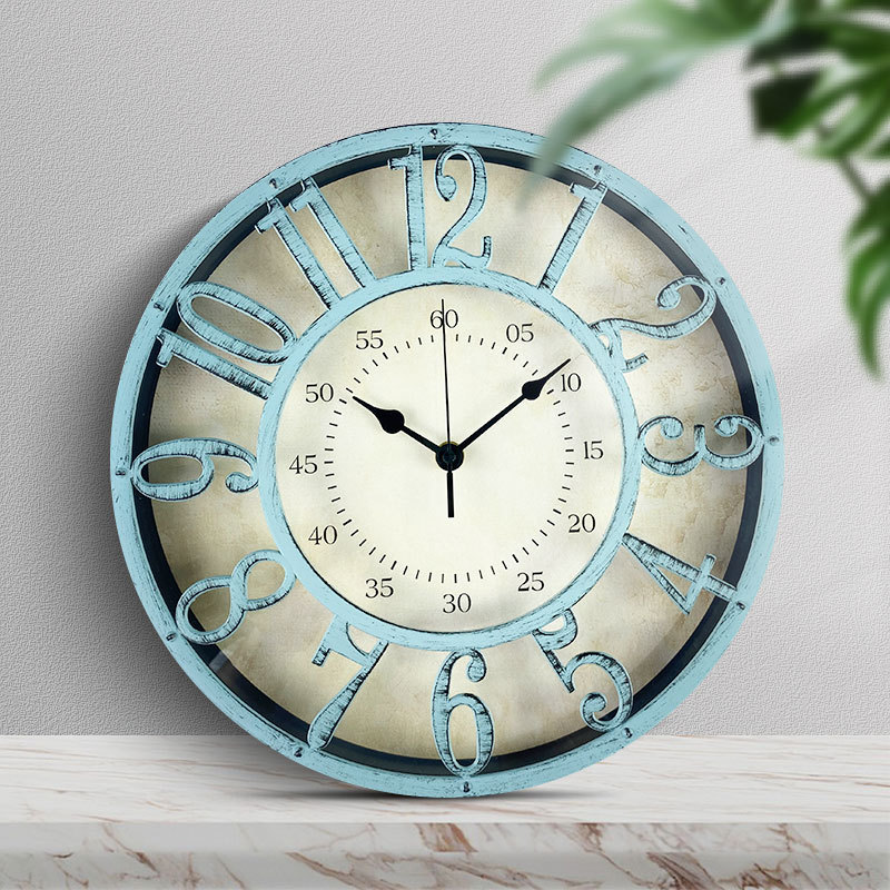 12寸复古钟表挂钟爆款挂墙时尚创意时钟客厅钟欧式创意wall clock