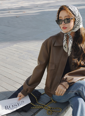 现货500件！爆款推荐！2024年新款皮衣女短款小皮衣春装P145K188