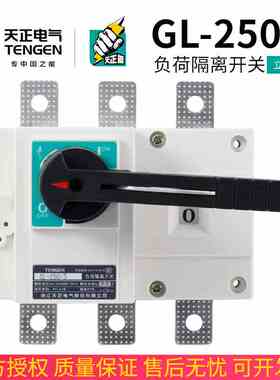 TENGEN天正电气GL-250/3负荷隔离开关3P4P 380V闸刀HGL NH40-250A