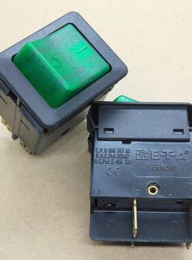 进口德国E-T-A 带灯 4脚2档船型开关 3130-F120-P7TI-WI9QB7 16A