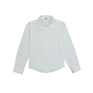 2022新款女衬衫修腰显瘦校供百搭不透棉衬衫长袖纯色女校园风衬衫