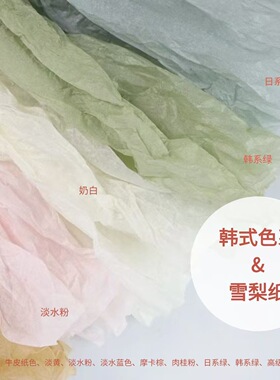莫兰迪绿色雪梨纸多色礼物包装纸幼儿园环创材料蛋糕装饰花束包装
