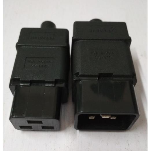 JIN HONG DA SS-809母头 SS-810公头 16A 250V对插连接器 PDU插头