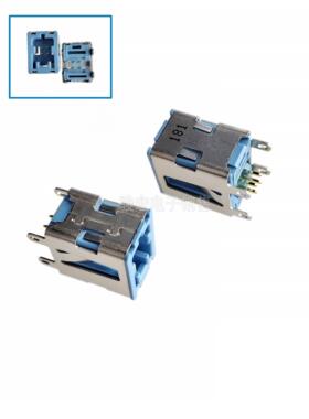 日本HTK汽车LVDS高速信号连接器HSL车载1A插口母座4芯立式蓝色USB