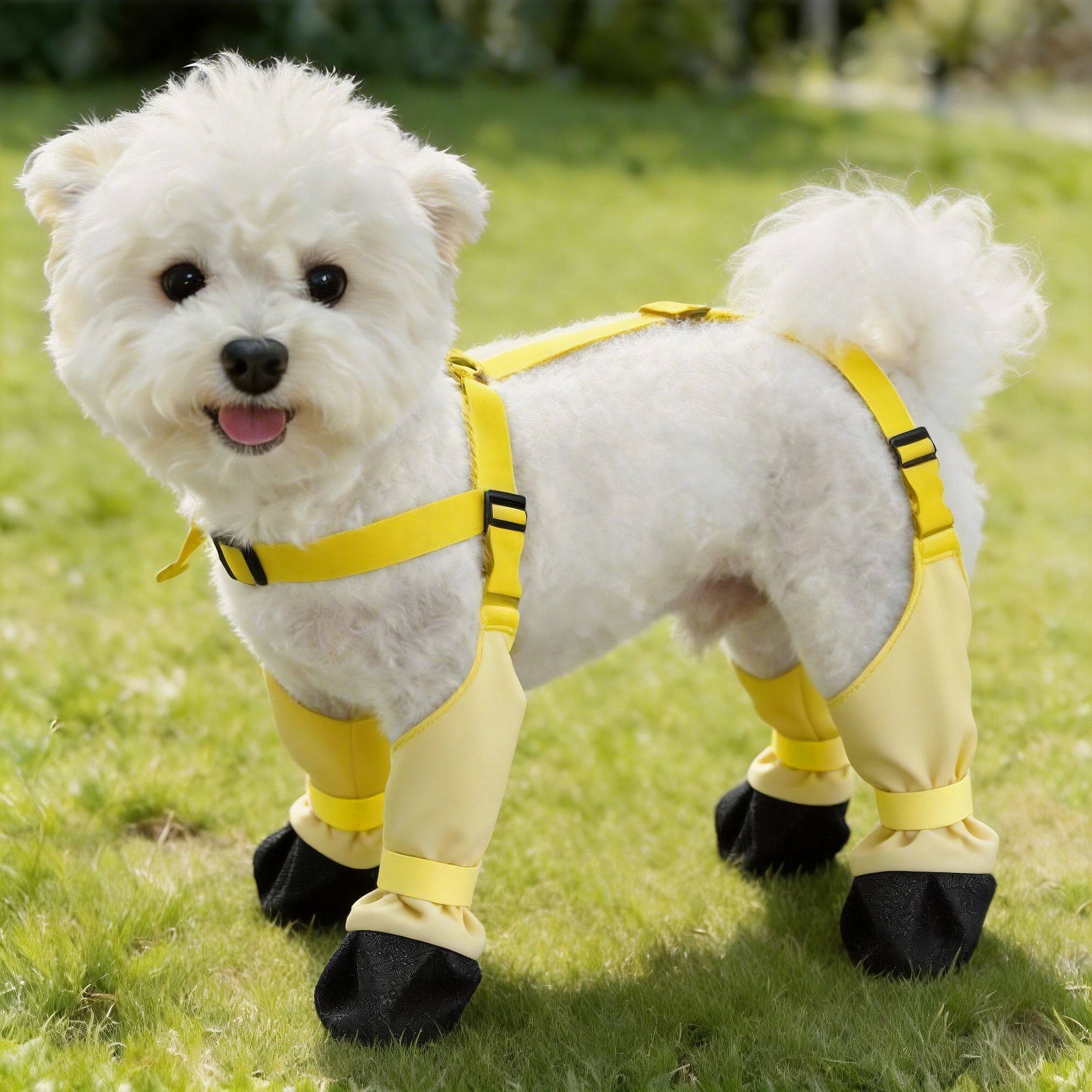 比熊泰迪中小型犬外出狗狗四脚防尘裤不掉脚雨鞋宠物脚套