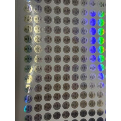 现货镭射QCPASSED标签QC质检商标pass贴纸工号检验PVC不干胶