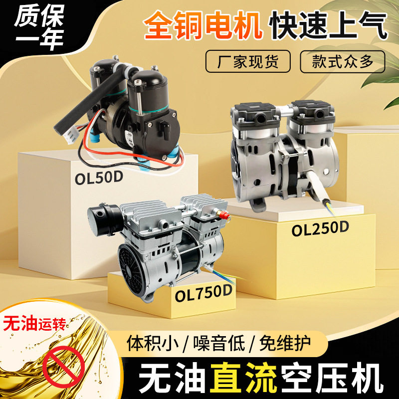 利昊直流无油空压机机头12V24V48V静音活塞空气压缩机小型大流量