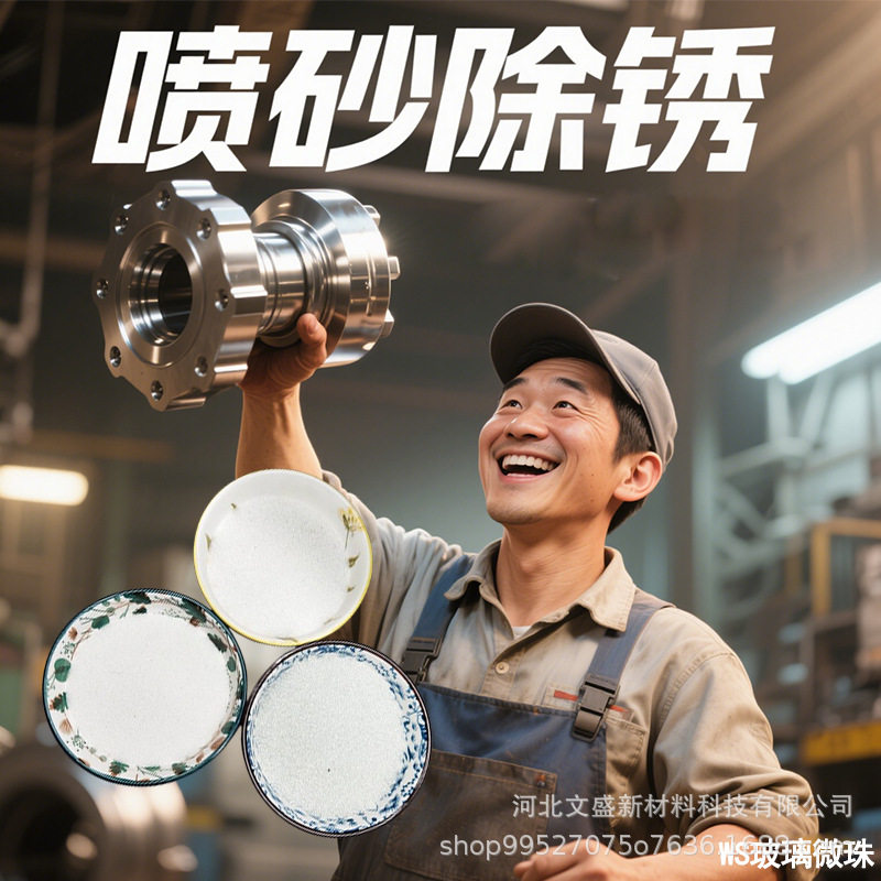 40-80目喷砂玻璃微珠用于金属除锈喷丸 不锈钢等工业多用途材料
