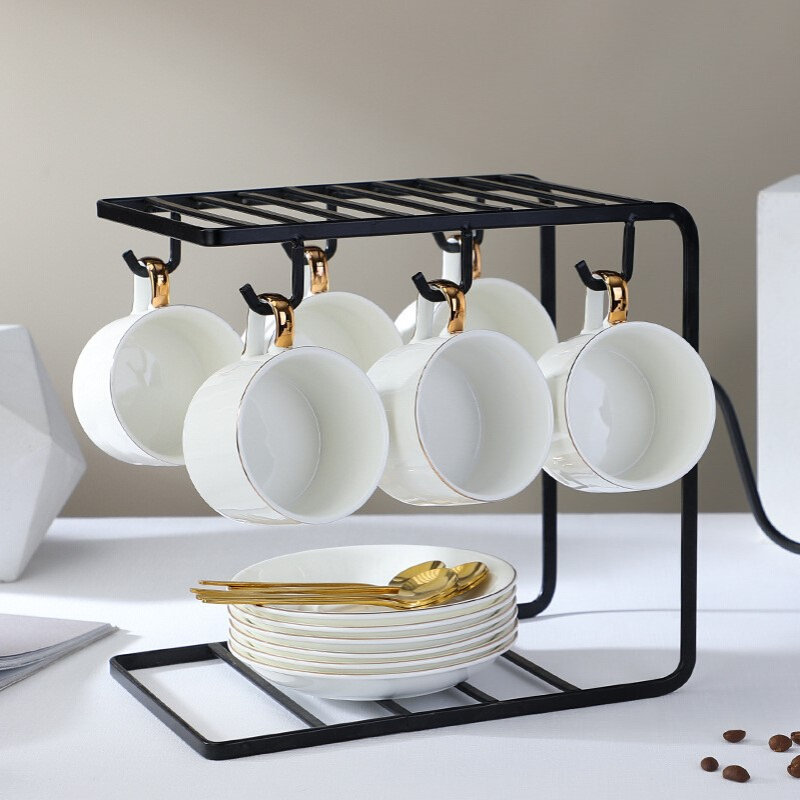 欧式轻奢ins风小奢华咖啡杯套装 网红水杯杯碟套装家用下午茶茶具