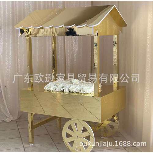 PVC贴亚克力婚庆派对餐车手推车甜品车婚庆道具