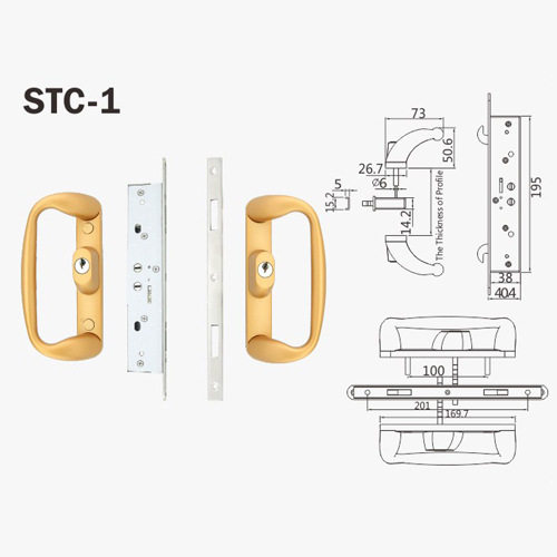 铝合金门窗配件批发 厂家直供锌合金推拉门拉手把手STC-1