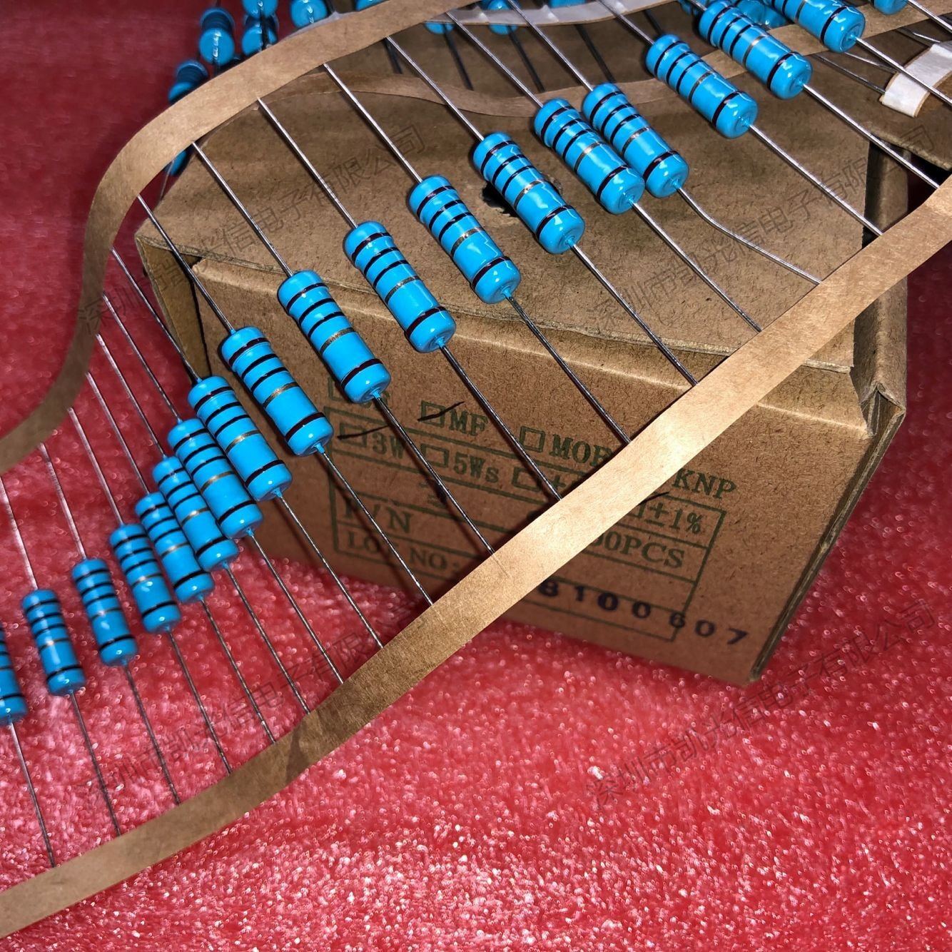 金属膜电阻 3W 3瓦 330R 330欧姆 330E 1% 四色环 插件电阻 500只