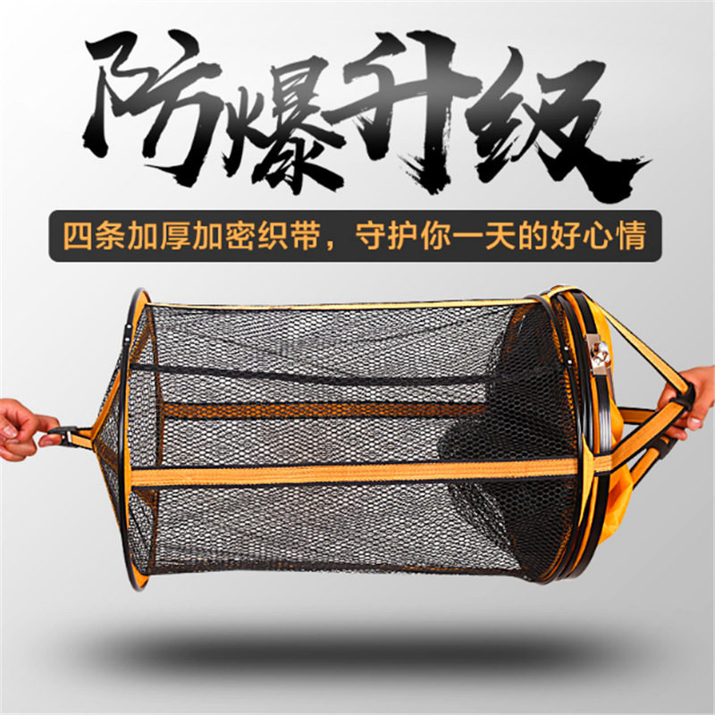 鱼护铝合金卡边涂胶渔护万向定位头钓鱼装鱼用品活鱼袋鱼网兜鱼需