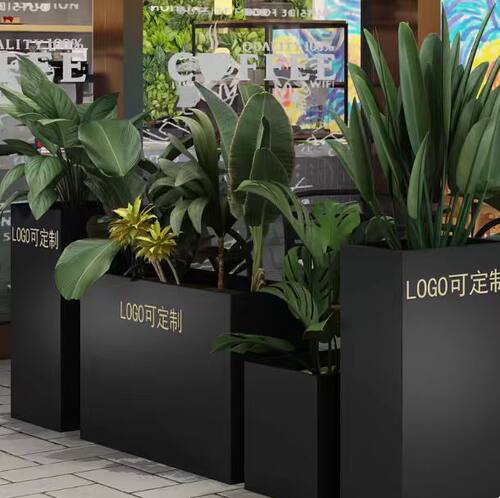 户外组合不锈钢花箱花坛售楼部商业广场花槽铁艺花钵市政树箱花池