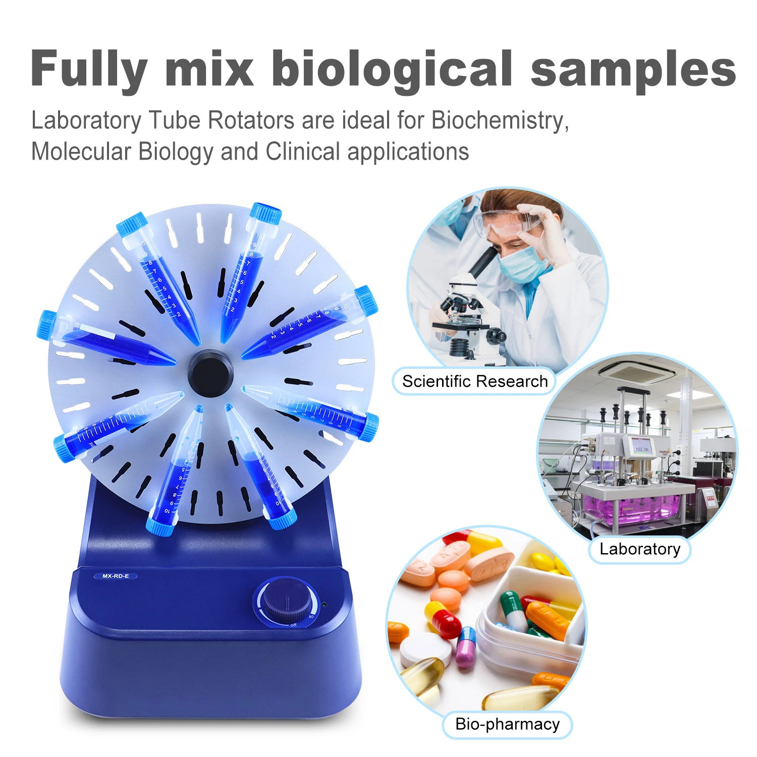 MX-RD-E 标准型圆盘旋转混匀仪 实验室药液多根离心管混匀仪器