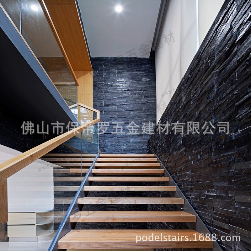 钢木楼梯玻璃卡槽扶手栏杆