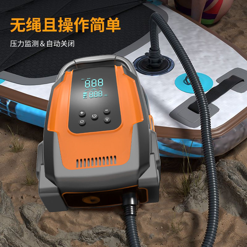 户外露营车载充气泵浆板帐篷皮划艇SUP便携式电动无线高压冲气泵